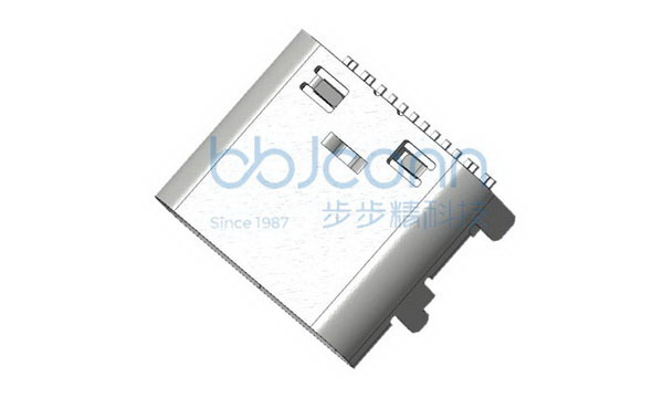 TYPE C 16pin 母座L=7.35 板上 一体式 铜合金端子（5A） CH1.67