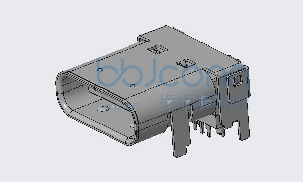 TYPE-C 24P 母座 板上 双壳 四脚插 垫高1.09 L=10.0 CH2.75 DIP+SMT