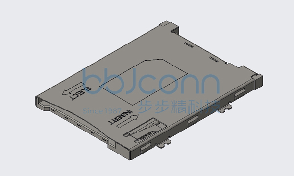 卡座 Push-Push SIM Card H=1.93 8P 带CD 贴片 带柱