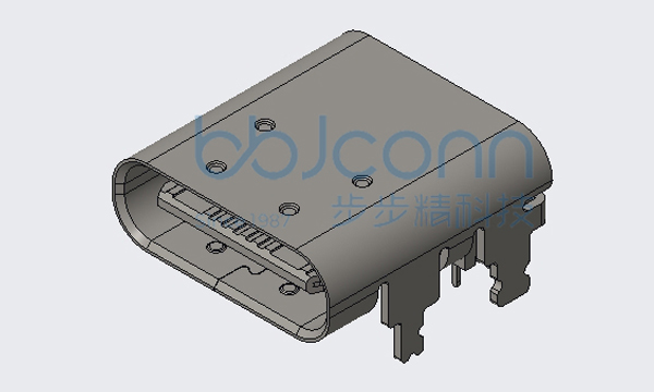 TYPE-C 16P 母座 L=9.14 CH=1.78 板上四脚插 双排DIP 端子脚长1.32