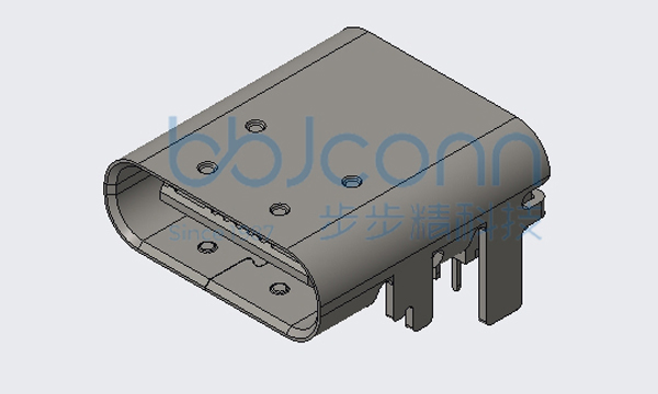 TYPE-C 16P 母座 L=9.54 CH=1.88 板上四脚插 双排DIP 端子脚长1.60