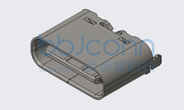 TYPE-C 6P 母座 直立式 两脚插 端子SMT H=6.0 加盖编带