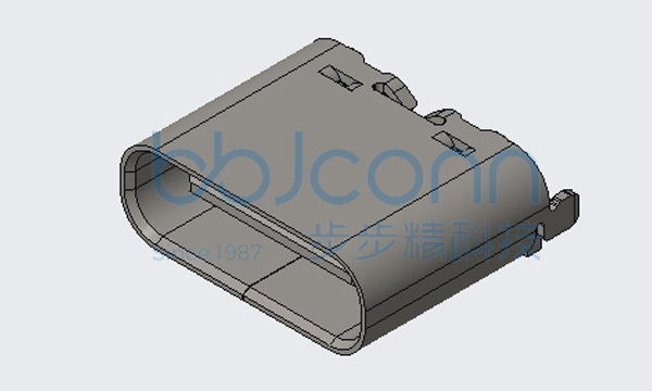 TYPE-C 6P 母座 直立式 两脚插 端子SMT H=6.80 加盖编带