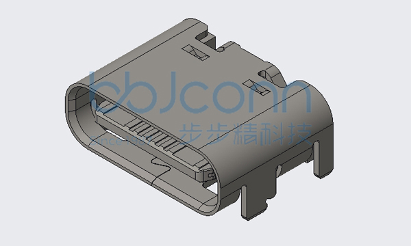 TYPE-C 16P 母座 板上四脚插 端子SMT L=6.50 CH=1.68 编带