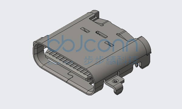 TYPE-C 24P 母座 四脚插 端子双排SMT 沉板1.1 L=8.17 CH=0.47 编带