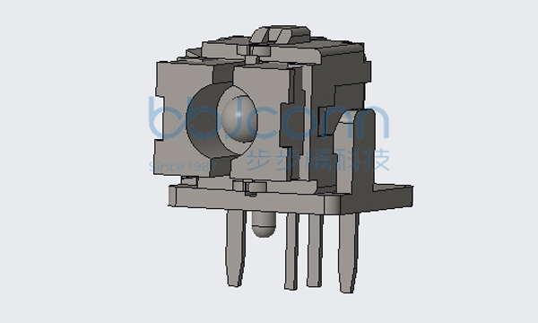 轻触开关 7.6x8.7x12 侧插 红白双色灯 不锈钢弹片 260GF 瓷白按扭