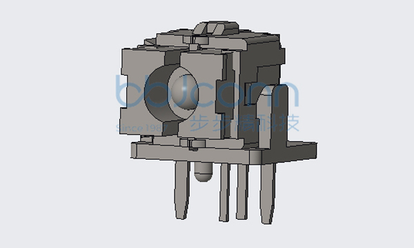 轻触开关 7.6x8.7x12 侧插 红蓝双色灯 不锈钢弹片 260gf 瓷白按扭