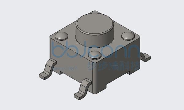 轻触开关 6x6x5.0 贴片 不锈钢弹片 带定位 260G 9.2脚 冷封编带（低粘）