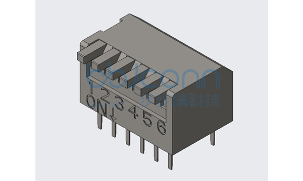 拨码开关 DP-06（2.54-6P）宽体侧拨DIP 红色