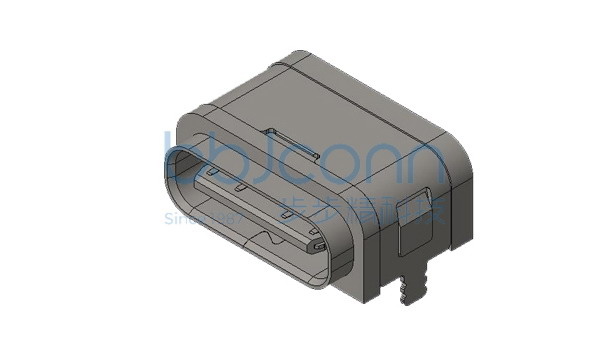 TYPE-C 16P 防水母座 板上两脚插 带柱 L=7.05 CH=2.08 IPX5 方形防水圈 编带