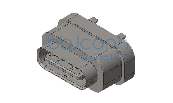 TYPE-C 16P 防水母座 直立式 四脚插 端子DIP H=7.18 IPX7