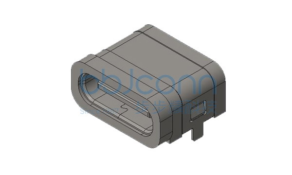 TYPE-C 16P 防水母座 90度 板上两脚插 带柱 L=7.85 CH=2.38 IPX8 方型防水圈 编带