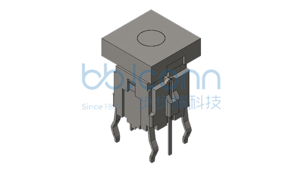 轻触开关 6x6x10.2 六脚插 带柱 带蓝色灯 带方透帽 瓷白按扭 不锈钢弹片 260GF