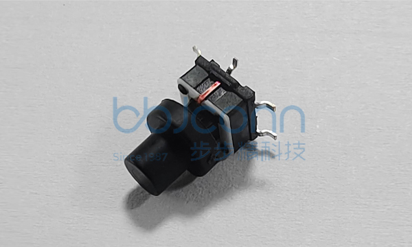 轻触开关 6.8X6.8X12.1 六脚贴片 带红蓝双色灯 带帽（黑色）10.0脚 不锈钢弹片 260G