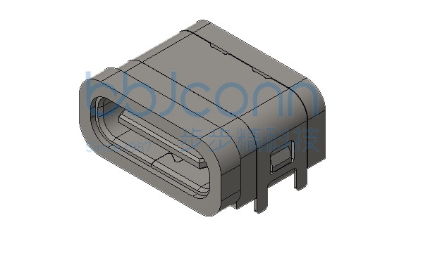TYPE-C 16P 防水母座 板上四脚插 端子SMT 带中夹片 带柱 L=7.05 IPX6 带防水圈 编带