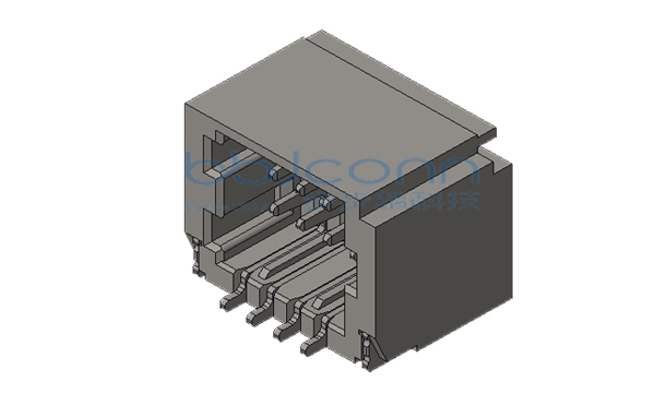 针座 SHD 1.0-2x4P B型 双排卧贴1代 无柱 米黄色 加盖编带
