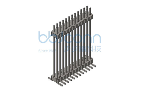 排针 1.0PH H1.0 2x12P SMT带柱双塑 W4.8 PA1.9 PB14.15 L17.6 PA6T 加盖编带