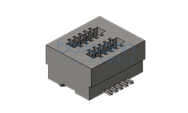 板对板连接器 母座 0.5-2x5P 双槽 合高H=4.0 SMT 带柱 (LB230-G10S-ROR)