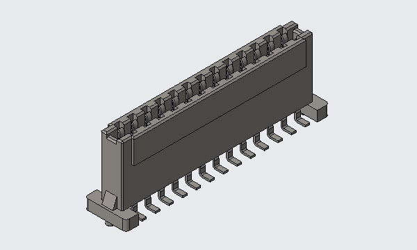 板对板连接器 母座 2.0mm-2x13P 单槽 SMT 带柱 H=10.30 合高H=14.65 B款