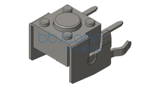 轻触开关 6x6x4.3 带支架 铁盖 不锈钢弹片 260gf 袋装