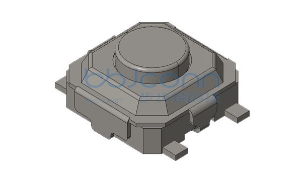 轻触开关 3x3x1.5 贴片 不锈钢双弹片 黑柄 带防尘膜 160gf 编带