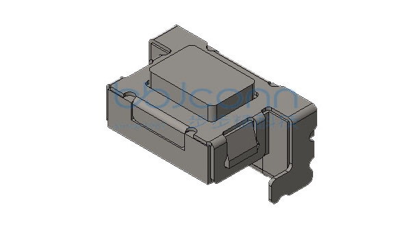 轻触开关 3x4x2.6 侧按支架 两脚插 沉板2.05 不锈钢弹片 LCP黑柄 260GF 编带