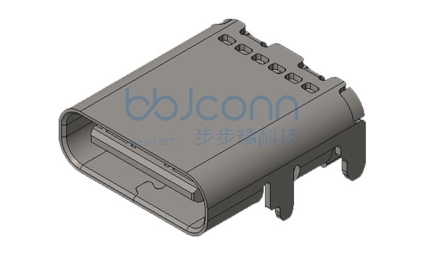 TYPE-C 16P 板上四脚插 带柱 端子SMT 无弹片 L=9.5 CH=1.68 编带