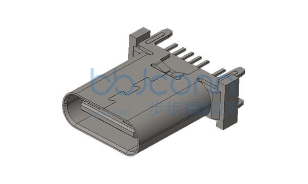 TYPE-C 14P 母座 直立式 H=11.50 外壳无弹 四脚插 端子DIP (C款) 编带