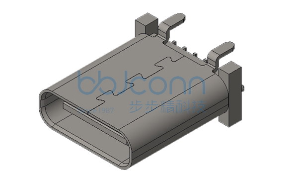 TYPE-C 14P 母座 直立式 H=10.5 四脚插 带柱 端子SMT 盐雾48H 吸塑盒