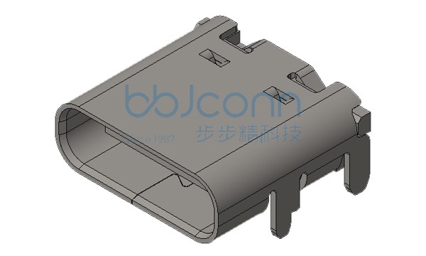 TYPE-C 16P 母座 SMT 板上四脚插 带柱 L=8.35 CH=1.71 编带