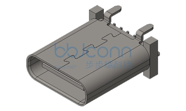 TYPE-C 14P 母座 直立式 H=10.5 四脚插 带柱 端子SMT 盐雾48H 编带