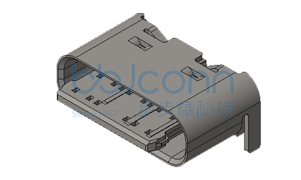 TYPE-C 6P 母座 L=5.0 舌片外漏1.40 短体 板上后两脚插 SMT