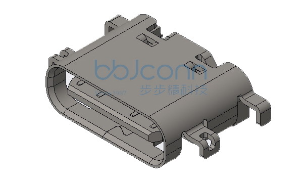 TYPE-C 16P 母座 四脚插 沉板1.6 带焊点 带中夹片 L=6.5 编带