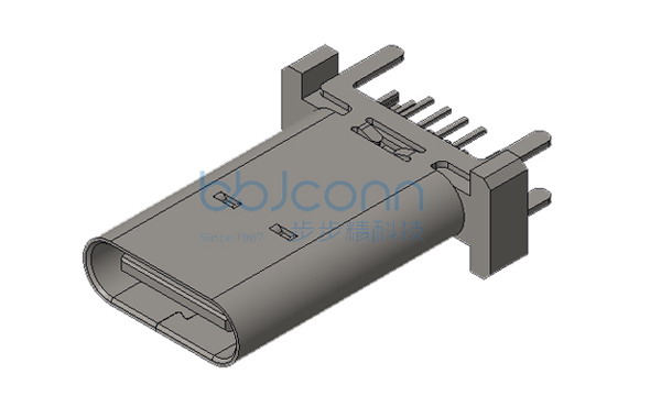 TYPE-C 16P 母座 直立式 四脚DIP 端子DIP 带中夹片 H=15.0 编带