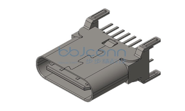 TYPE-C 母座 16P 直立式 外壳四脚插 端子DIP H=8.80 带中夹片 编带（新款）