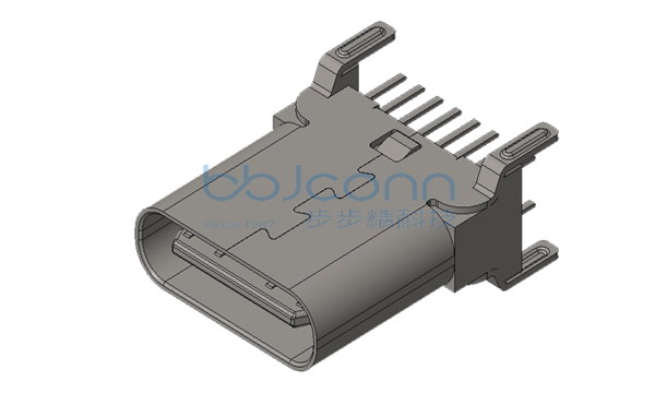 TYPE-C 母座 16P 直立式 外壳四脚插 端子DIP H=10.0 带中夹片 编带（新款）