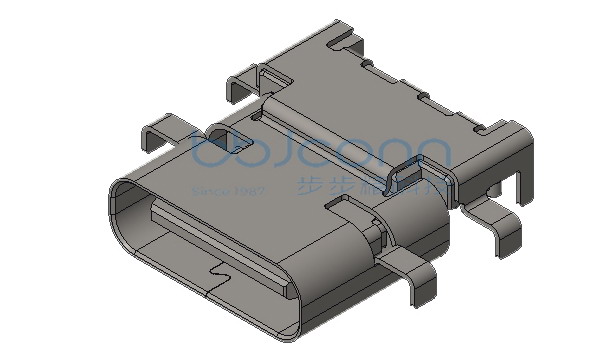 TYPE-C 24P 母座 沉板1.88 SMT+DIP 六脚插 带柱 L=10.30 CH=0.40 编带