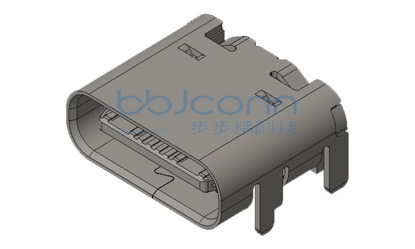 TYPE-C 16P 母座 板上四脚插 带柱 SMT L=7.35 CH=1.68 编带
