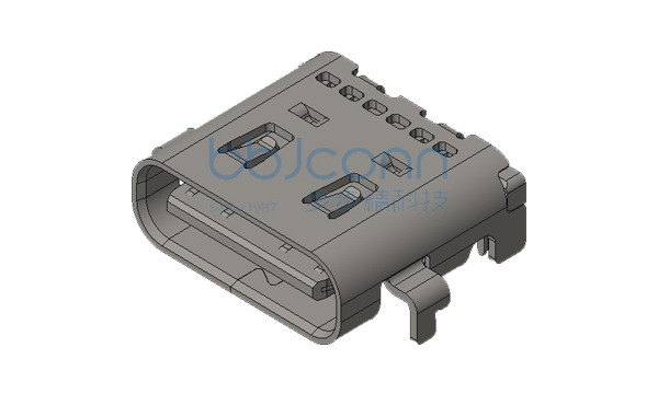 TYPE-C 24P 母座 L=7.90 CH=0.78 四脚插 沉板0.80 304外壳带弹 端子双排SMT