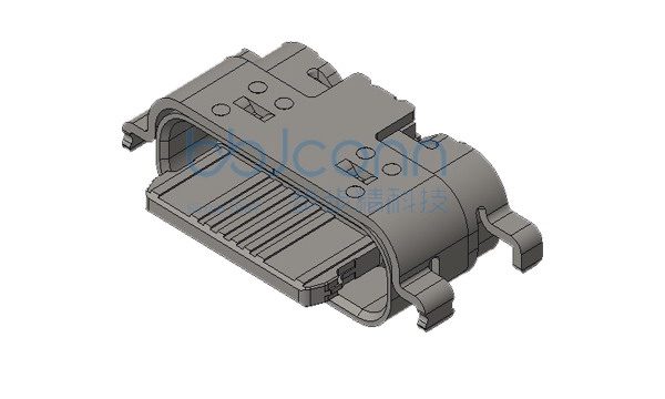 TYPE-C 16P 母座 四脚插 沉板1.6 舌片外漏1.9 端子SMT L=4.45 带中夹片 编带