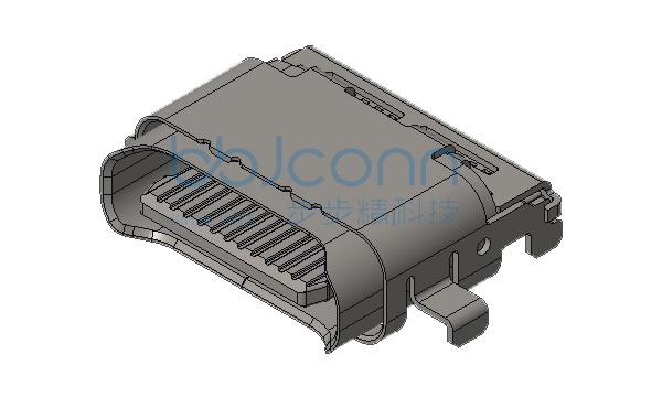 TYPE-C 24PIN母座 沉板1.1 四脚插板 双排SMT 缩口式 L=7.89mm CH0.65