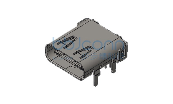 U4 40G速率 TYPE-C 24P 母座 板上四脚插 带柱 外壳有弹 端子SMT+DIP 端子脚长1.60 L=9.87 CH=1.73 编带