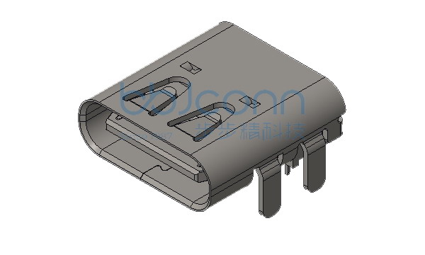 TYPE-C 16P 母座 直立式 SMT 四脚插 带柱 H=6.50 编带