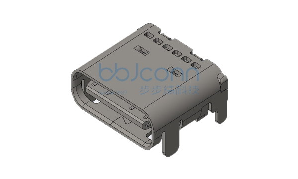 TYPE-C 24P 母座 L=7.90 CH=1.68 板上四脚插 端子双排SMT 镀金30u 莫仕款 缺P