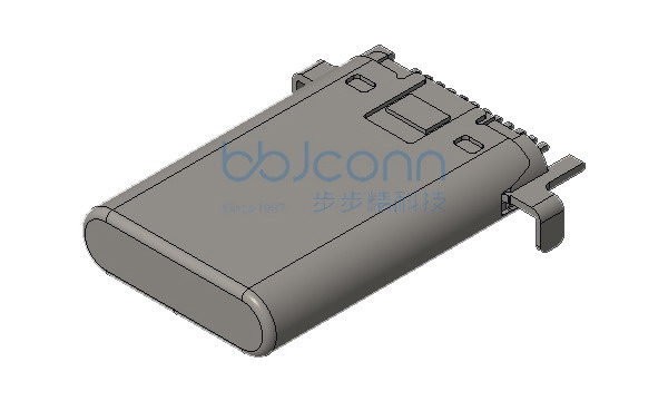 TYPE-C 12P 公头 L=12.20 沉板1.05 两脚插 铆合款 端子SMT