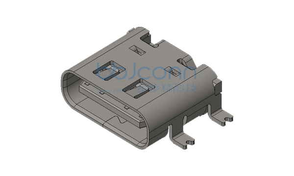 TYPE-C 16P 母座 板上型 L=7.35 全贴 带柱 带弹