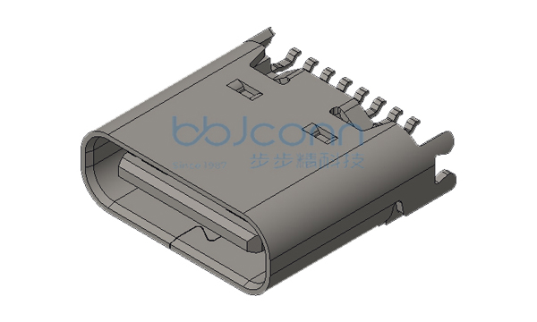 TYPE-C 16P 母座 夹板0.8 L=7.25 带中夹片 端子C7025 LCP黑胶 管装