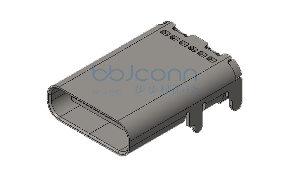 TYPE-C 16P 母座 SMT 板上四脚插 脚距4.18 L=12.20 CH=1.68 带柱 编带