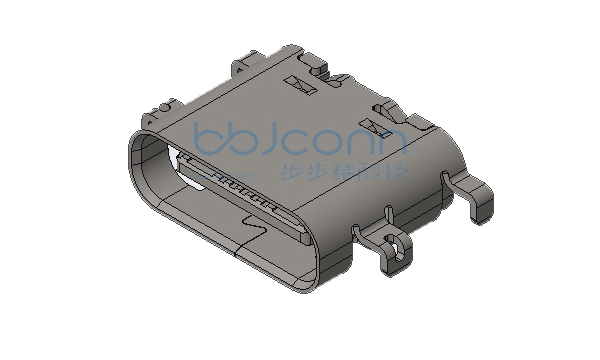 TYPE-C 16P 母座 沉板1.6 四脚插 SMT L=6.90 CH=0.02 编带