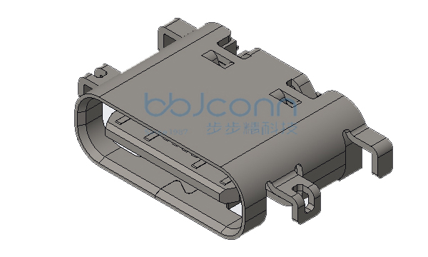 TYPE-C 16P 母座 四脚插 沉板1.86 L=6.5 CH=0.29 端子SMT 编带